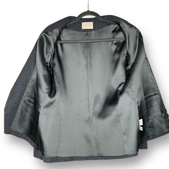 Vintage Pendleton Women's Size 14 Blazer Jacket Gray Single Button Lined - Picture 7 of 10